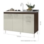 Balcão de Cozinha Pop 120cm 3 Portas e 1 Gaveta Noce/Off White sem Tampo - Indékes