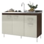 Balcão de Cozinha Pop 120cm 3 Portas e 1 Gaveta Noce/Off White sem Tampo - Indékes