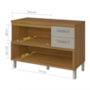 Balcão de Cozinha Princesa 120cm 1 Porta e 2 Gavetas com Tampo MDF e Caixa Organizadora Freijó/Off White - Nesher 