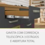 Balcão de Cozinha Princesa 120cm 2 Portas e 3 Gavetas Freijó/Grafite com Tampo MDF - Nesher