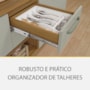 Balcão de Cozinha Princesa 120cm 2 Portas e 3 Gavetas Freijó/Off White com Tampo MDF - Nesher