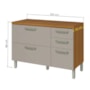 Balcão de Cozinha Princesa 120cm 2 Portas e 3 Gavetas Freijó/Off White com Tampo MDF - Nesher