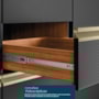 Balcão de Cozinha Proença 60cm 1 Porta e 1 Gaveta Nogueira Touch/Carbono Prime TX com Tampo MDF - Demartêz