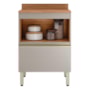 Balcão de Cozinha Proença 60cm 1 Porta e 1 Gaveta Nogueira Touch/Nude Prime TX com Tampo MDF - Demartêz