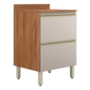 Balcão de Cozinha Proença 60cm 1 Porta e 1 Gaveta Nogueira Touch/Nude Prime TX com Tampo MDF - Demartêz