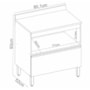 Balcão de Cozinha Proença 80cm 1 Porta e 1 Gaveta Nogueira Touch/Carbono Prime TX com Tampo MDF - Demartêz