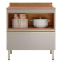 Balcão de Cozinha Proença 80cm 1 Porta e 1 Gaveta Nogueira Touch/Nude Prime TX com Tampo MDF - Demartêz