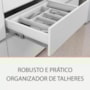 Balcão de Cozinha Rainha 120cm 1 Porta e 4 Gavetas Branco/Nature com Tampo MDF - Nesher