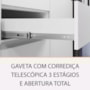 Balcão de Cozinha Rainha 120cm 1 Porta e 4 Gavetas Branco/Nature com Tampo MDF - Nesher