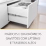 Balcão de Cozinha Rainha 120cm 1 Porta e 4 Gavetas Branco/Nature com Tampo MDF - Nesher