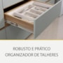Balcão de Cozinha Rainha 120cm 1 Porta e 4 Gavetas Nature/Verde com Tampo MDF - Nesher