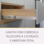 Balcão de Cozinha Rainha 120cm 1 Porta e 4 Gavetas Nature/Verde com Tampo MDF - Nesher