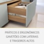 Balcão de Cozinha Rainha 120cm 1 Porta e 4 Gavetas Nature/Verde com Tampo MDF - Nesher