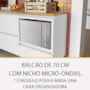 Balcão de Cozinha Rainha 70cm para Forno com 1 Gaveta e Caixa Organizadora Branco/Nature - Nesher