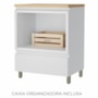 Balcão de Cozinha Rainha 70cm para Forno com 1 Gaveta e Caixa Organizadora Branco/Nature - Nesher