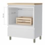 Balcão de Cozinha Rainha 70cm para Forno com 1 Gaveta e Caixa Organizadora Branco/Nature - Nesher