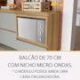 Balcão de Cozinha Rainha 70cm para Forno com 1 Gaveta e Caixa Organizadora Nature/Verde - Nesher