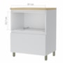 Balcão de Cozinha Rainha Cooktop 70cm 1 Porta Basculante e 1 Gaveta Branco/Nature com Tampo MDF - Nesher