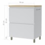 Balcão de Cozinha Rainha Cooktop 70cm 1 Porta Basculante e 1 Gaveta Branco/Nature com Tampo MDF - Nesher