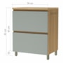 Balcão de Cozinha Rainha Cooktop 70cm 1 Porta Basculante e 1 Gaveta Nature/Verde com Tampo MDF - Nesher