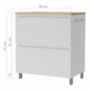 Balcão de Cozinha Rainha Cooktop 80cm 1 Porta Basculante e 1 Gaveta Branco/Nature com Tampo MDF - Nesher
