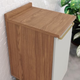 Balcão de Cozinha Requinte 40cm 1 Porta Nature/Areia com Tampo MDP - Móveis Henn 