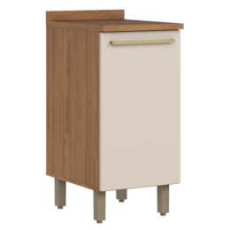Balcão de Cozinha Requinte 40cm 1 Porta Nature/Areia com Tampo MDP - Móveis Henn 