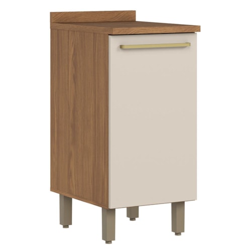 Balcão de Cozinha Requinte 40cm 1 Porta Nature/Areia com Tampo MDP - Móveis Henn 