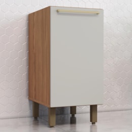 Balcão de Cozinha Requinte 40cm 1 Porta Nature/Areia sem Tampo - Móveis Henn