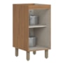 Balcão de Cozinha Requinte 40cm 1 Porta Nature/Areia sem Tampo - Móveis Henn