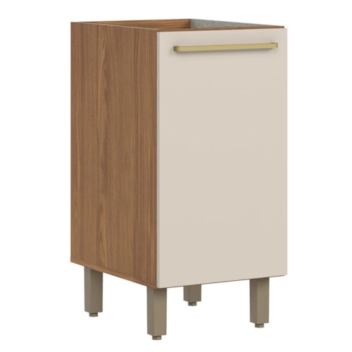 Balcão de Cozinha Requinte 40cm 1 Porta Nature/Areia sem Tampo - Móveis Henn