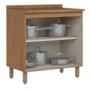 Balcão de Cozinha Requinte 80cm 2 Portas Nature/Areia com Tampo MDP - Móveis Henn