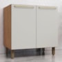 Balcão de Cozinha Requinte 80cm 2 Portas Nature/Areia sem Tampo - Móveis Henn