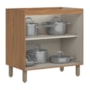 Balcão de Cozinha Requinte 80cm 2 Portas Nature/Areia sem Tampo - Móveis Henn