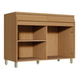 Balcão de Cozinha Simone Mendes 120cm 2 Portas e 2 Gavetas Carvalho com Tampo MDF - Nesher