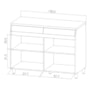Balcão de Cozinha Simone Mendes 120cm 2 Portas e 2 Gavetas Carvalho com Tampo MDF - Nesher