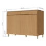 Balcão de Cozinha Simone Mendes 120cm 2 Portas e 2 Gavetas Carvalho com Tampo MDF - Nesher