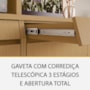 Balcão de Cozinha Simone Mendes 120cm 2 Portas e 2 Gavetas Carvalho com Tampo MDF - Nesher