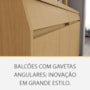 Balcão de Cozinha Simone Mendes 120cm 2 Portas e 2 Gavetas Carvalho com Tampo MDF - Nesher