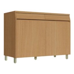 Balcão de Cozinha Simone Mendes 120cm 2 Portas e 2 Gavetas Carvalho com Tampo MDF - Nesher