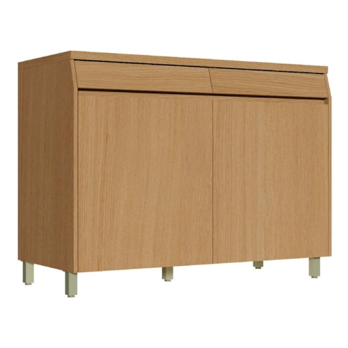 Balcão de Cozinha Simone Mendes 120cm 2 Portas e 2 Gavetas Carvalho com Tampo MDF - Nesher