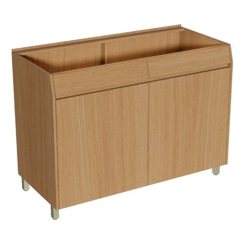 Balcão de Cozinha Simone Mendes 120cm 2 Portas e 2 Gavetas Carvalho sem Tampo - Nesher