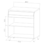 Balcão de Cozinha Simone Mendes 80cm 2 Portas e 1 Gaveta Carvalho com Tampo MDF - Nesher