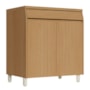 Balcão de Cozinha Simone Mendes 80cm 2 Portas e 1 Gaveta Carvalho com Tampo MDF - Nesher