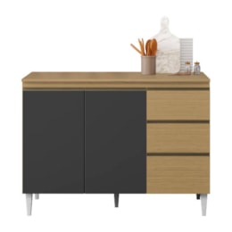 Balcão de Cozinha Sophia Clara 120cm Atacama/Grafite com Tampo MDP - Aramóveis Balcão de Cozinha Sophia Clara 120cm Atacama/Grafite com Tampo MDP - Aramóveis