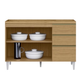 Balcão de Cozinha Sophia Clara 120cm Atacama/Off White sem Tampo - Aramóveis Balcão de Cozinha Sophia Clara 120cm Atacama/Off White sem Tampo - Aramóveis
