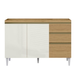 Balcão de Cozinha Sophia Clara 120cm Atacama/Off White sem Tampo - Aramóveis Balcão de Cozinha Sophia Clara 120cm Atacama/Off White sem Tampo - Aramóveis