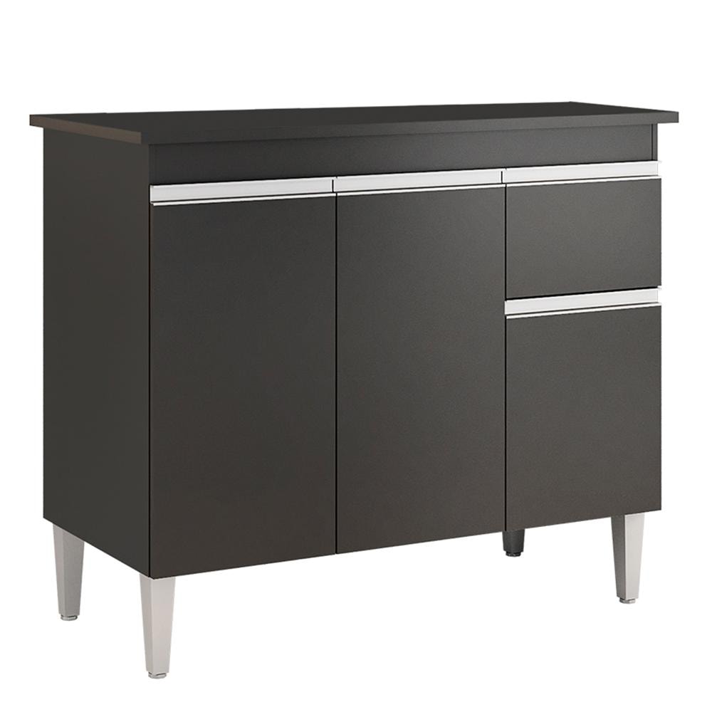 Balcão Pia Gabriela 150cm Preto com Tampo MDP - AJL Móveis - PRMoveis