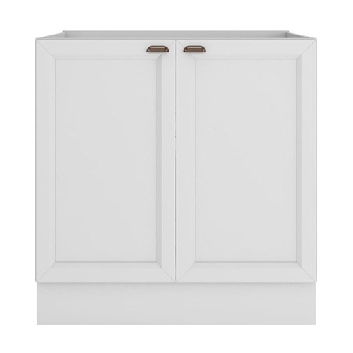 Balcão de Cozinha Unna 2 Portas 80cm Branco sem Tampo - Poliman Móveis