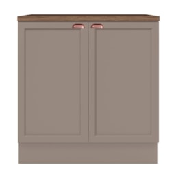 Balcão de Cozinha Unna 2 Portas 80cm Gris com Tampo MDP - Poliman Móveis